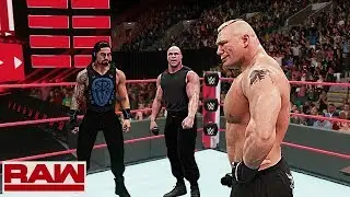 WWE Raw 8/6/18 - Kurt Angle Takes Revenge on Brock Lesnar ft. Roman Reigns, Baron Corbin - WWE 2K18