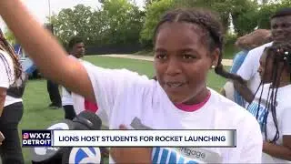 Lions host students for rocket-launching event at team's headquarters