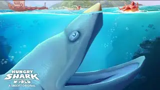 NEW GIANT MONSTER BASKING SHARK UNLOCKED AND GAMEPLAY!  - Hungry Shark World