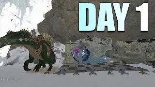 We Claimed an Insane Bridge Snow Cave Day 1! | Ark PvP