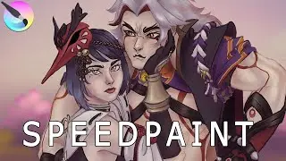 Speedpaint (Krita) - Sara & Itto - Genshin Impact