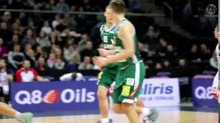 Sajus throws down a powerful one-handed putback dunk against Juventus