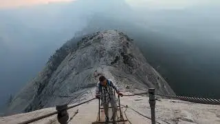Half Dome Cables During the Blue Jay Fire