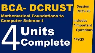 BCA Maths | dcrust BCA MFCS | dcrust BCA Maths -Complete Syllabus | New Syllabus 2025-26 onwards |