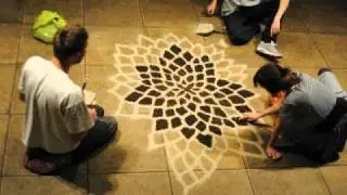 Jethro Buck and friends' sand drawing