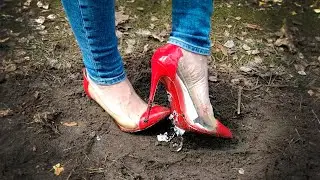 High Heels Diploma Crush, High Heels Sinking in Ground, High Heels Crush, Shoes Crush (# 1073)