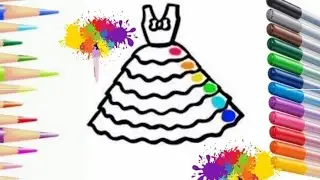 How to draw a dress step by step Kako nacrtati haljinu Como dibujar un vestido lbise nasıl &ccedil;izilir