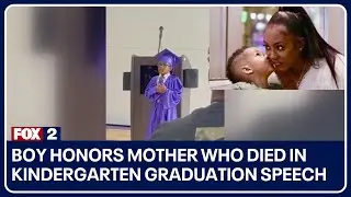 Young boy honors mother who died in fire in kindergarten graduation speech