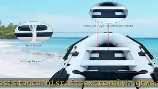 7.5FT Inflatable Boat,2-3Person Portable raft,2 Aluminum seat Board and 4 Aluminum Floor,3 Independ