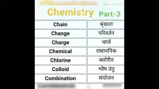 Chemistry Part-3 || English to Hindi || words #shorts#science#chemistry#educations#study
