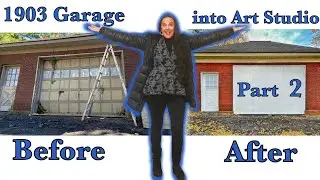 CONVERTING GARAGE INTO ART STUDIO (Skating Rink) Part 2 &ndash; 1903 Carriage House Tour &ndash; Clare Cooley