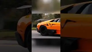 Lamborghini Mercialago pulling out of cars and coffee  #carsandcoffee #lamborghini