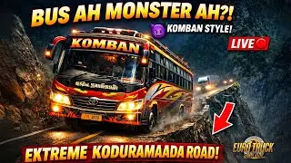 😈Koduramaada KOMBAN Bus Driving!😎| Dangerous Road😄😄| ETS2 Funny Gameplay #live #game #bussid #ets2