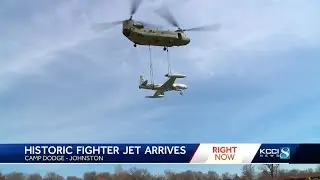 Military fighter jet used during Cold War returns to Camp Dodge