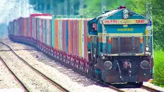 Aggressive high speed action of wdg4 in lhf mode with freight Indian railways🔥🔥