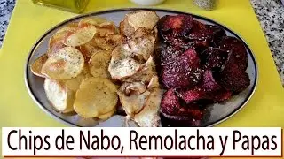 Chips de Nabo, Remolacha y Papas. Las Recetas del Hortelano