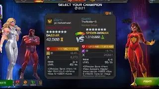 Alliance War Node 2 . Dazzler vs Spider women. 
