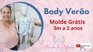 Body Ver&atilde;o Molde Gr&aacute;tis de 3m a 2 anos