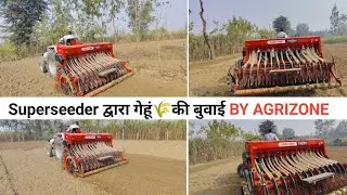 Superseeder se gehu ki bubai kaise kre #mahindra555di#agrizone 