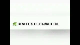 Uses and benefits of carrot 🥕 oil 