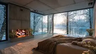 Howling Snow Wind with Warm Fireplace Sounds for Cozy Sleep, Focus and Deep Relaxation