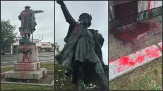 Christopher Columbus statue vandalized in Providence