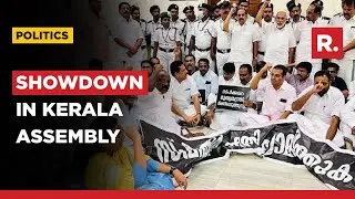 Congress Leaders Protest In Kerala Assembly; Allege Speaker Neglecting Opposition's Rights