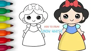 How to Draw Snow White Easy Step by Step | Disney Princess