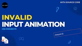 Invalid Input Indicator ||  Shake Animation || HTML CSS 2022 || @codewithharry