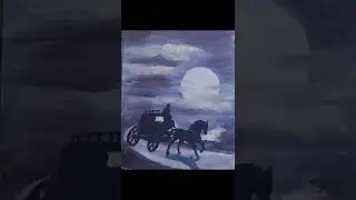 Cute Moon Light Painting Art Of The Milky Way, Framed #short