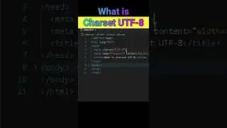 What is charset UTF-8 in html | why we use meta charset= utf-8 in html #html #shorts