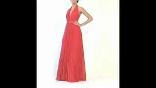 Halston Heritage - Pleated V-Neck Gown