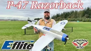 Maiden Flight E-Flight  P-47 Razorback 1.2m @horizonhobby