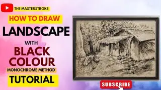 How to Creat Monochrome Landscape with Eazy Techniq. #watercolorpainting #watercolor #landscape 
