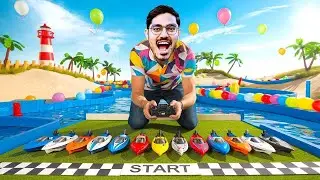 RC Boat Race Challenge on Mini Water Canal🔥  कौनसी नाव जीतेगी रेस Looser Will Get Mud Bath