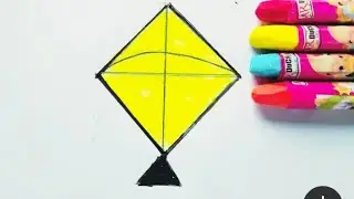 How To Draw kite Step by step Easy kite Drawing #new #art #viral 🥰video