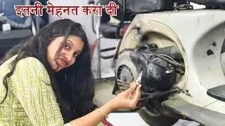 Girl Struggles to Start Dead LML Vespa 1988 | Spark Plug Change ! #priyankakhanduri #vespa #2stroke