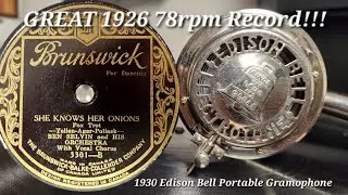 95 Year Old Phonograph - 1930 Edison Bell eb247 Electron Portable Gramophone - She Knows Her Onions!