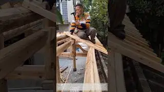 Hammering thousands of nails, striking out the ingenious melody of the rural pavilion