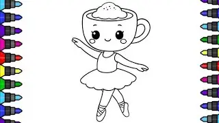 Cute Ballerina Cappuccina Drawing, Painting and Coloring For Kids & Toddlers