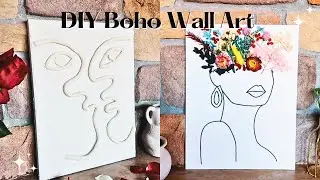 Air Dry Clay Wall Decor & Dried Flower Wall Art | DIY FAST EASY BOHO WALL Decor