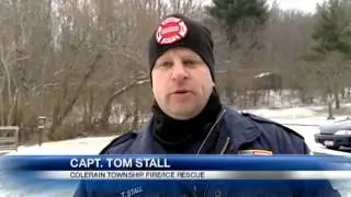 Firefighters train for water rescues on thin ice
