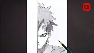 How to draw Gaara Half Face || Naruto || Easy anime drawing || Easy drawing for beginners