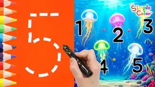 Let's count how many jellyfish there are! | Learn the number 5 with 