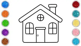 House Drawing, Painting and Coloring For Kids and Toddlers | Easy Drawing | Kiddo Art