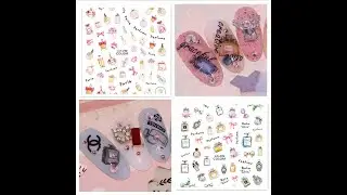 Newest ca 46 47 48 545 3d nail sticker back glue decals japan korea type diy decorations for