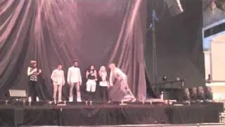 Six D - Kieran practicing on stage at Cardiff Arena