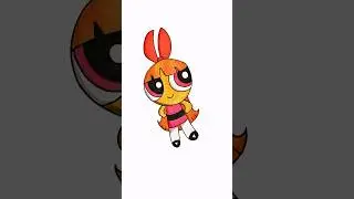 How to draw Blossom #powerpuffgirls #easy #drawing #forkids #cartoon #girl #diy #art #90skids #fun