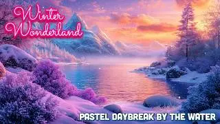 Pastel Winter Wonderland 🩵🌨️⛲️ | Daybreak by Water ASMR DREAMSCAPE (RelaxingSnow + Icy MovingWater)