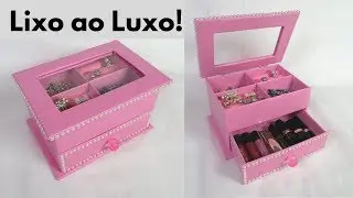 Como fazer porta jóias de papelão #diadasmães (cardboard jewelry box) | Pricity